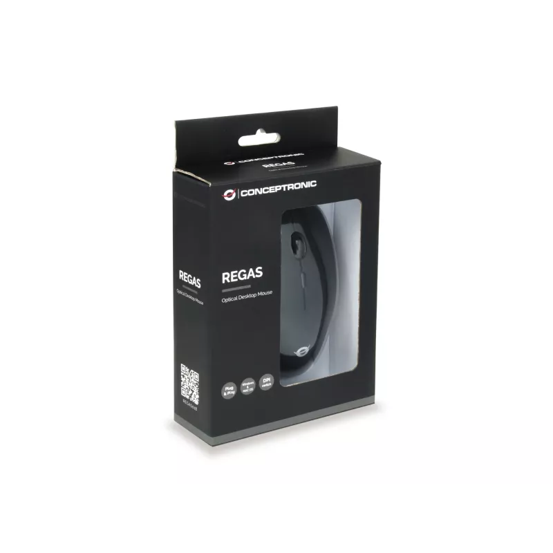 Conceptronic REGAS01B Maus Büro Beidhändig USB Typ-A Optisch 1200 DPI