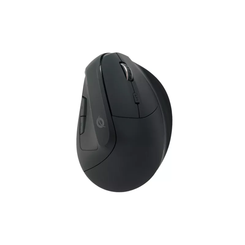 Conceptronic LORCAN ERGO 6-Tasten Ergonomische Bluetooth-Maus, Rechtshänder, Vertikales Design, Optisch, Bluetooth, 1600 DPI, Schwarz