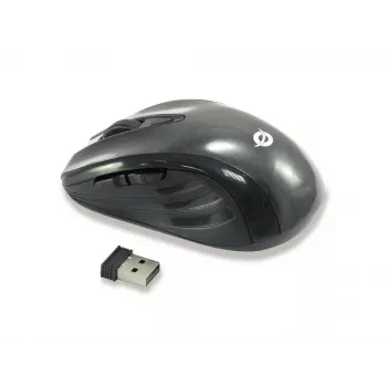 Conceptronic CLLM5BTRVWL kabellose 6-Tasten-Reisemaus, für Rechtshänder, optisch, RF Wireless, 1600 DPI, Schwarz