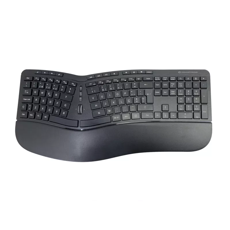 Conceptronic ORAZIO ERGO kabelloses ergonomisches Tastatur- und Maus-Set, portugiesisches Layout