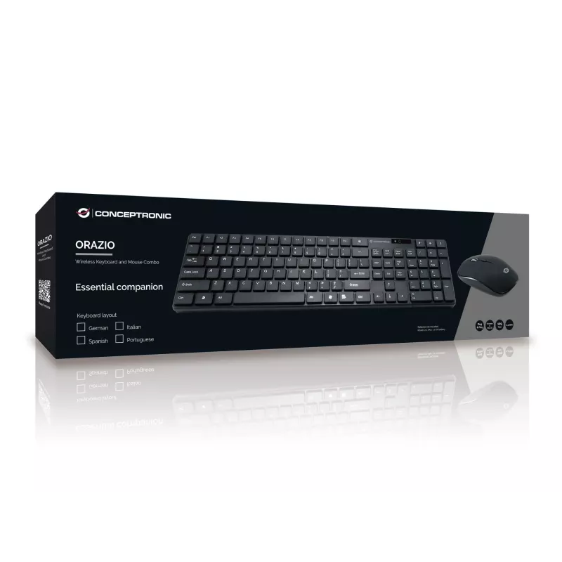 Conceptronic ORAZIO01DE Tastatur Maus enthalten Zuhause RF Wireless QWERTZ Deutsch Schwarz