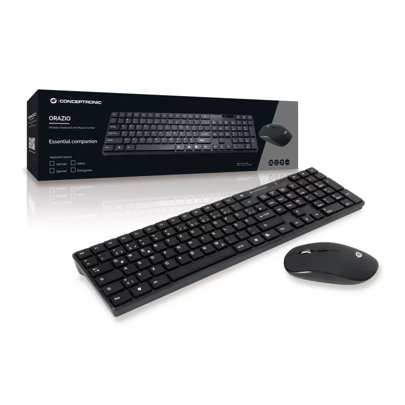Conceptronic ORAZIO01DE Tastatur Maus enthalten Zuhause RF Wireless QWERTZ Deutsch Schwarz