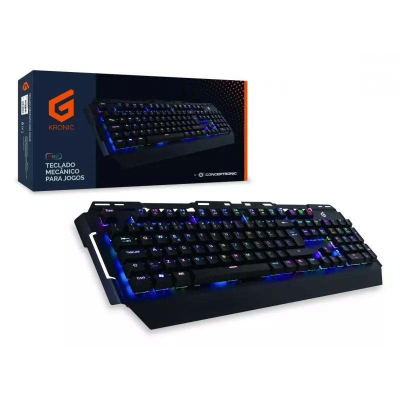 Conceptronic KRONIC Mechanische Gaming-Tastatur, RGB, Portugiesisches Layout