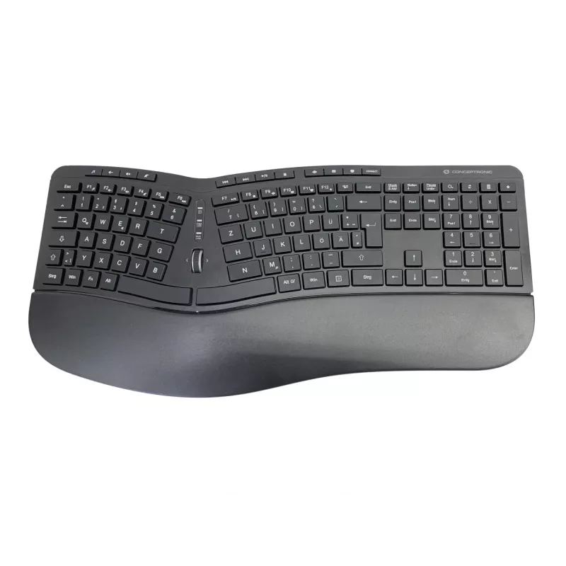 Conceptronic ORAZIO ERGO Kabelloses ergonomisches Tastatur- und Maus-Set, deutsches Layout