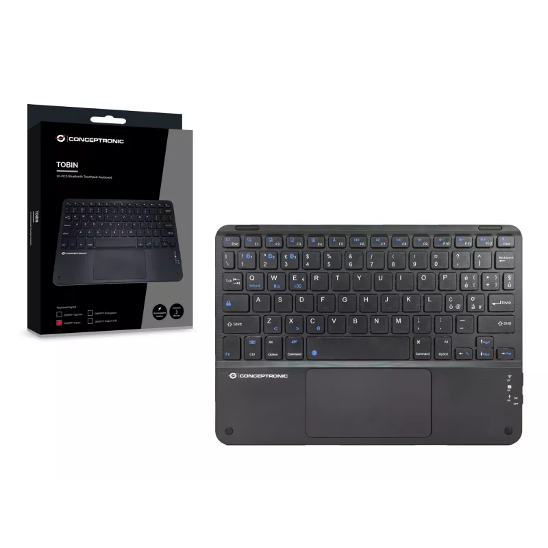 Conceptronic TOBIN01BIT 10-Zoll Bluetooth Touchpad-Tastatur, QWERTY Italienisch