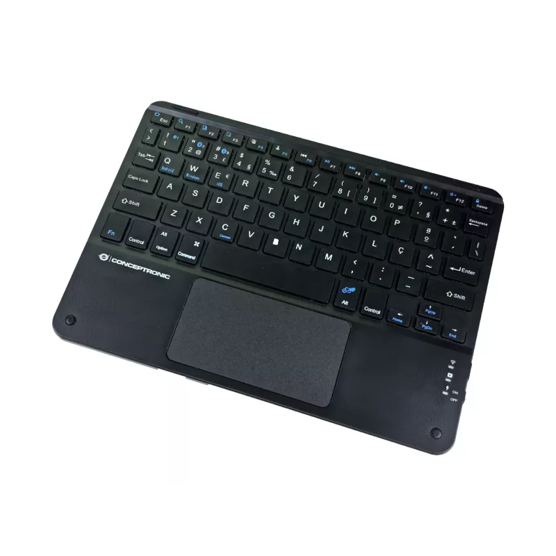 Conceptronic TOBIN01BPT 10-Zoll Bluetooth Touchpad-Tastatur, QWERTY Portugiesisch