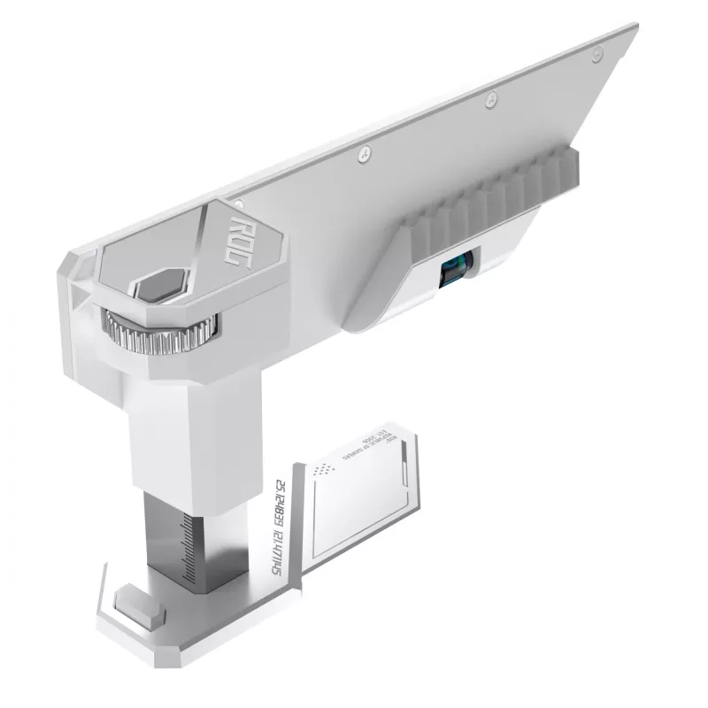 Grafikkartenhalter ASUS ROG Herculx Universal Weiß – 0,5 m Länge, unterstützt 1 GPU, mehrfarbige Beleuchtung