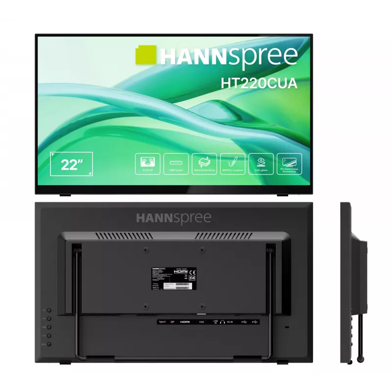 Hannspree HT220CUA Computer-Monitor 54,5 cm (21,4 Zoll) 1920 x 1080 Pixel Full HD LED Touchscreen Schwarz