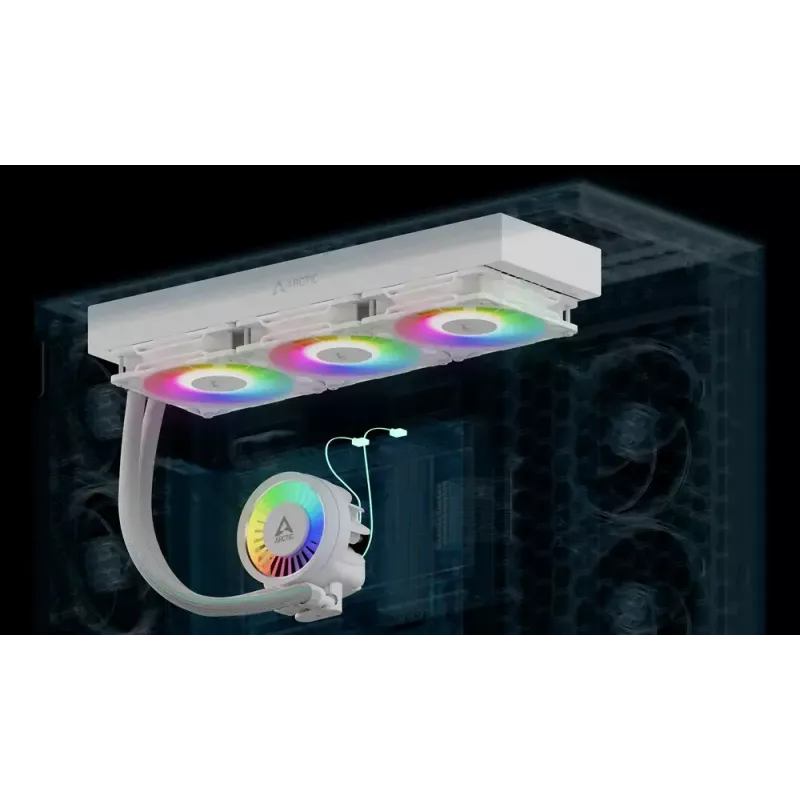All-in-One-CPU-Wasserkühlung Arctic Liquid Freezer III Pro 420 A-RGB (Weiß) — 140-mm-Lüfter, Multi-Sockel LGA1700/AM4/AM5