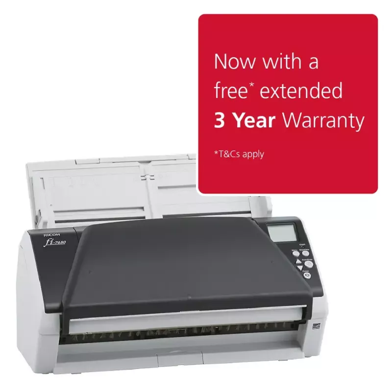 Ricoh fi-7480 ADF-Scanner 600 x 600 DPI A3 Grau, Weiß