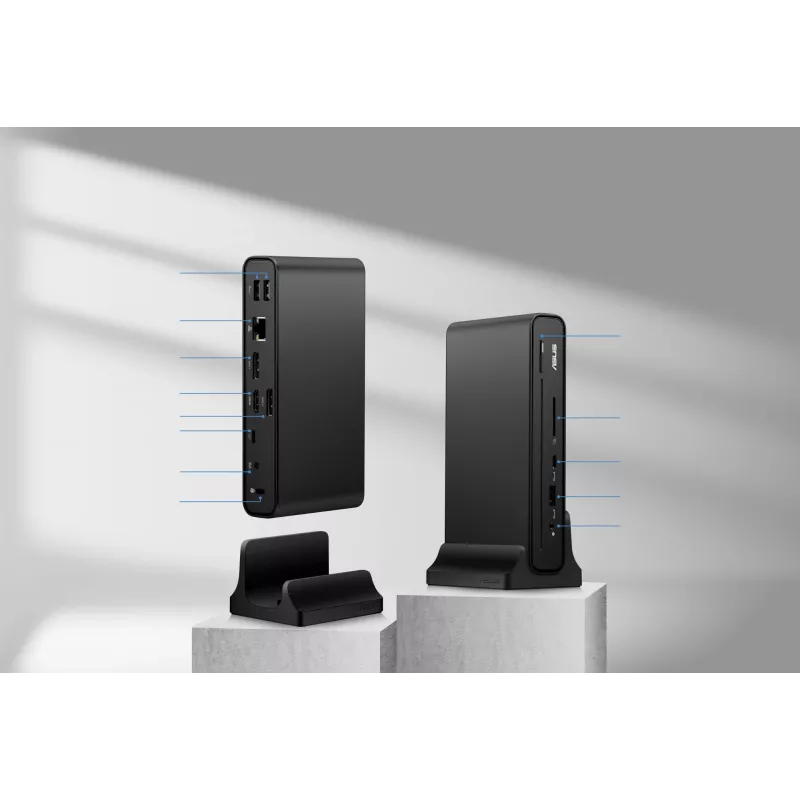 ASUS Triple Display USB-C Dock Duo DC301 Kabelgebunden Schwarz