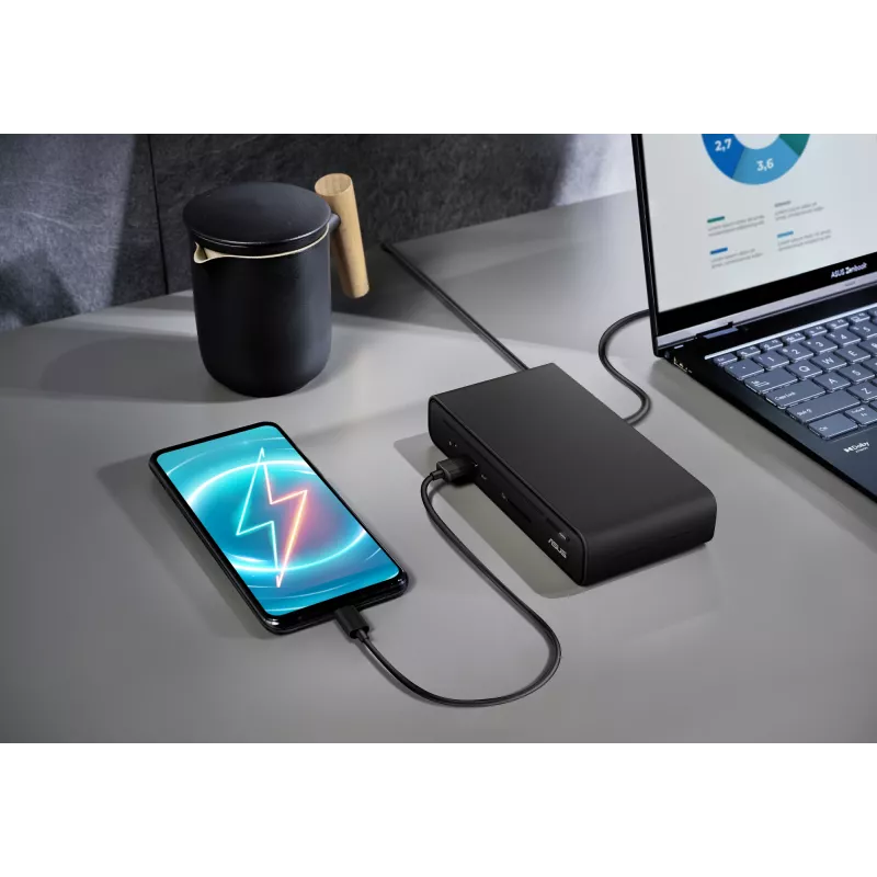 ASUS Triple Display USB-C Dock Duo DC301 Kabelgebunden Schwarz