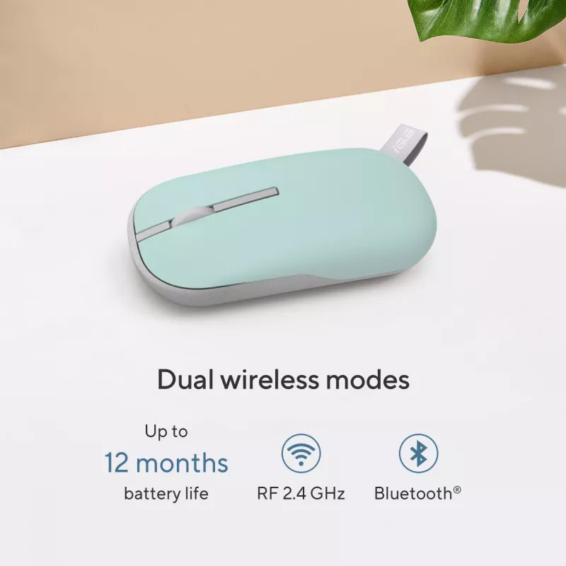 ASUS Marshmallow MD100 Maus Office Beidhändig RF Wireless + Bluetooth Optisch 1600 DPI