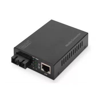 DIGITUS Medienkonverter, Multimode 10/100/1000Base-T auf 1000Base-SX, inkl. Netzteil, SC-Stecker, bis zu 0,5 km