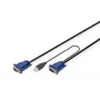 DIGITUS KVM-Kabelsatz, VGA, PS/2-Maus, PS/2-Tastatur, USB HD DB15/M, 2xMiniDIN6/M, USB Typ-A/M – HD DB15/M schwarz, 1,8 m
