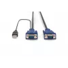 DIGITUS KVM-Kabelsatz, VGA, PS/2-Maus, PS/2-Tastatur, USB HD DB15/M, 2xMiniDIN6/M, USB Typ-A/M – HD DB15/M schwarz, 1,8 m