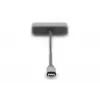 DIGITUS USB-C - mini DP + VGA Adapter, 20 cm 4K/30Hz, Silber, Aluminiumgehäuse