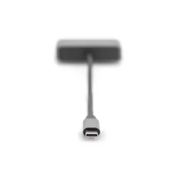 DIGITUS USB-C - mini DP + VGA Adapter, 20 cm 4K/30Hz, Silber, Aluminiumgehäuse