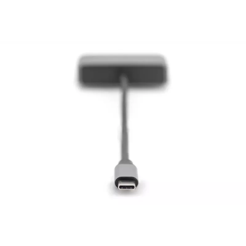 DIGITUS USB-C - mini DP + VGA Adapter, 20 cm 4K/30Hz, Silber, Aluminiumgehäuse