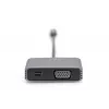 DIGITUS USB-C - mini DP + VGA Adapter, 20 cm 4K/30Hz, Silber, Aluminiumgehäuse