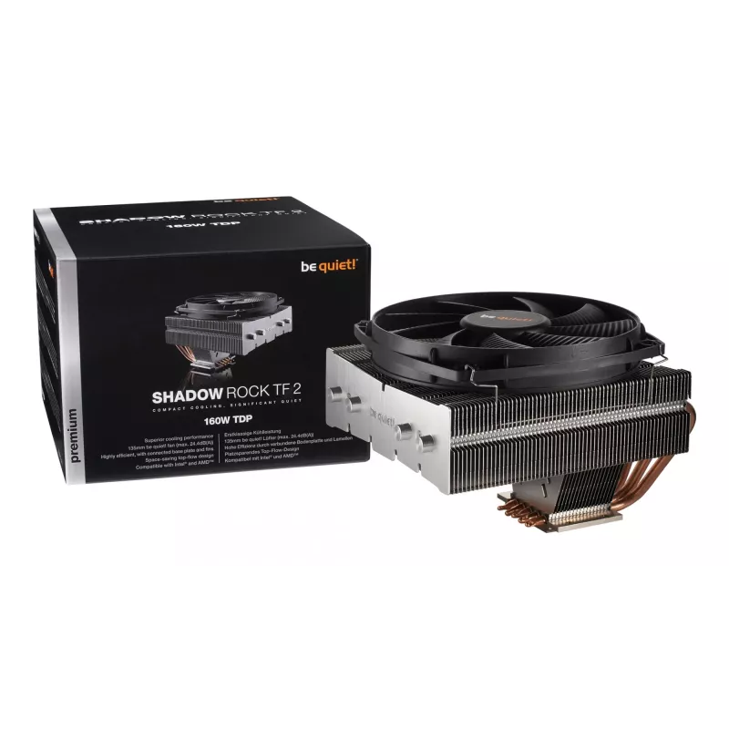 be quiet! Shadow Rock TF 2 Prozessor-Kühler 13,5 cm Schwarz, Kupfer, Silber