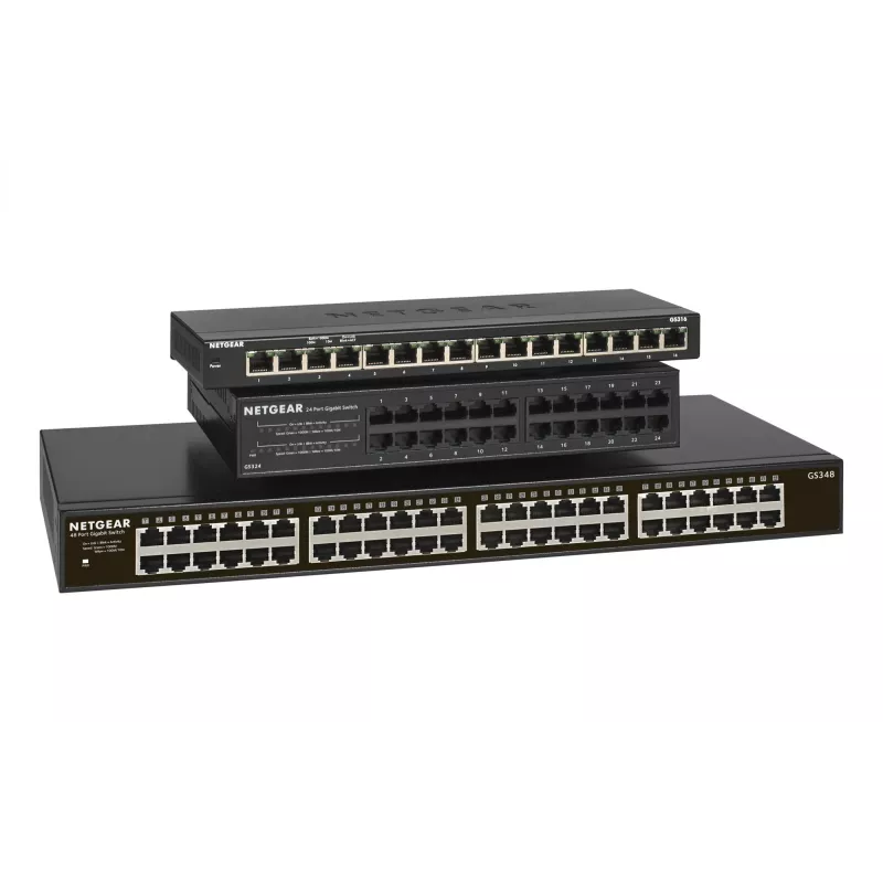 NETGEAR GS348 Unmanaged Gigabit Ethernet (10/100/1000) 1U Schwarz