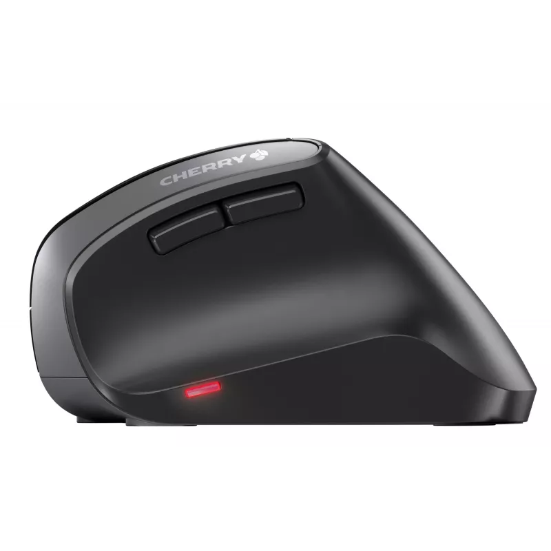 CHERRY MW 4500 Kabellose 45-Grad-Maus, Schwarz, USB, Rechtshänder, Vertikales Design, Optisch, RF Wireless, 1200 DPI, Schwarz