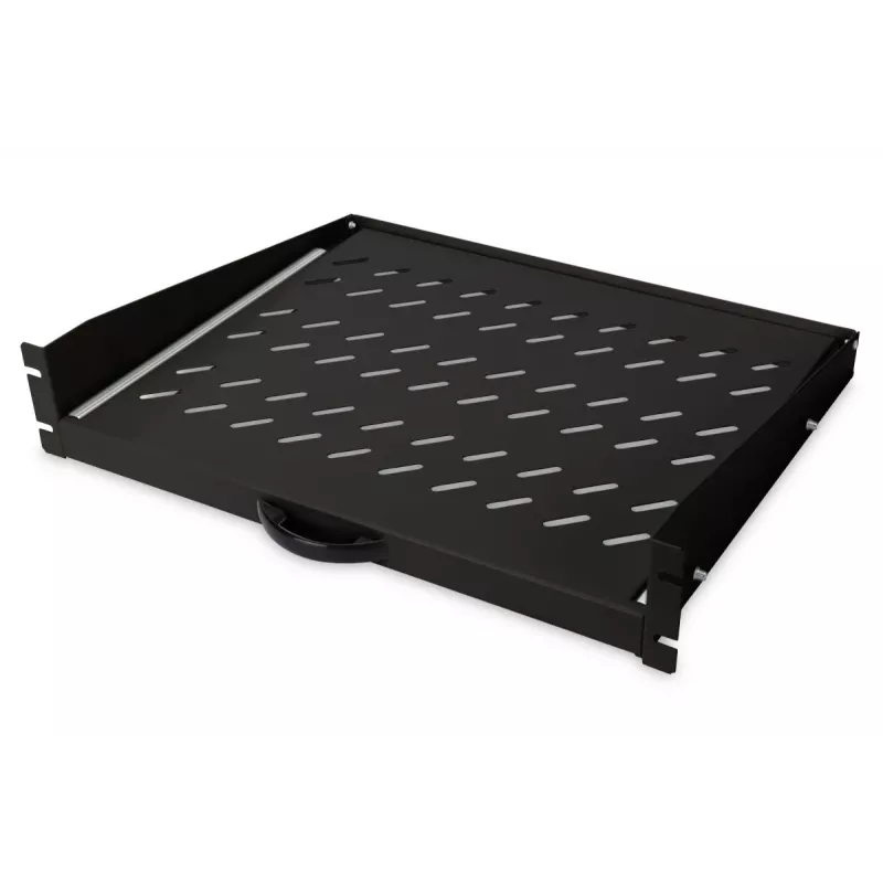 DIGITUS 2U ausziehbare Ablage für Schränke ab 450 mm Tiefe 88x483x352 mm, bis 30 kg, schwarz (RAL 9005)
