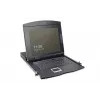 DIGITUS Modularisierte 43,2 cm (17 Zoll) TFT-Konsole mit 8-Port KVM RAL 9005 schwarz - Qwertzu Deutsch
