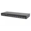DIGITUS Modularisierte 43,2 cm (17 Zoll) TFT-Konsole mit 8-Port KVM RAL 9005 schwarz - Qwertzu Deutsch