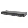 DIGITUS Modularisierte 48,3 cm (19 Zoll) TFT-Konsole mit 8-Port-KVM, RAL 9005 schwarz - Qwertzu Deutsch