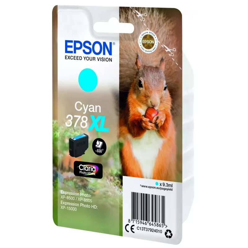 Epson Squirrel Einzelpackung Cyan 378XL Claria Photo HD Tinte