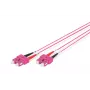 DIGITUS Glasfaser-Patchkabel, SC auf SC Multimode OM4 - 50/125 µ, Duplex, Farbe RAL4003 Länge 1m