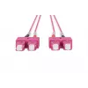 DIGITUS Glasfaser-Patchkabel, SC auf SC Multimode OM4 - 50/125 µ, Duplex, Farbe RAL4003 Länge 1m