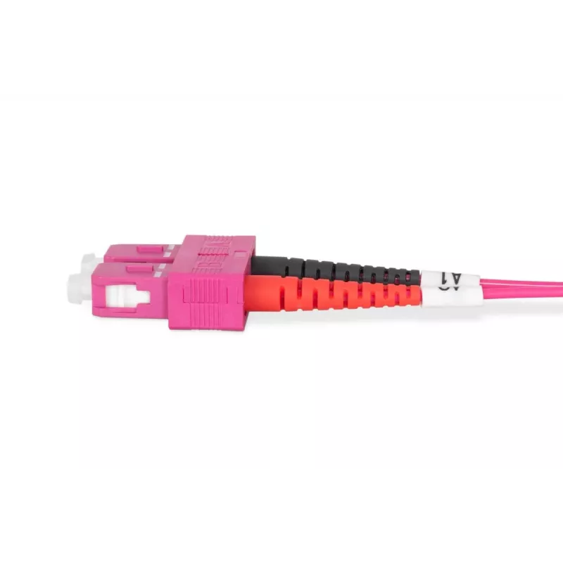 DIGITUS Glasfaser-Patchkabel, SC auf SC Multimode OM4 - 50/125 µ, Duplex, Farbe RAL4003 Länge 1m