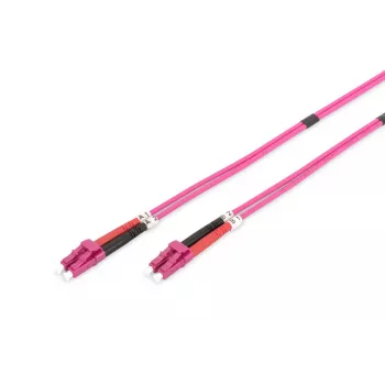 DIGITUS Glasfaser-Patchkabel, LC zu LC Multimode OM4 - 50/125 µ, Duplex, Farbe RAL4003 Länge 7 m