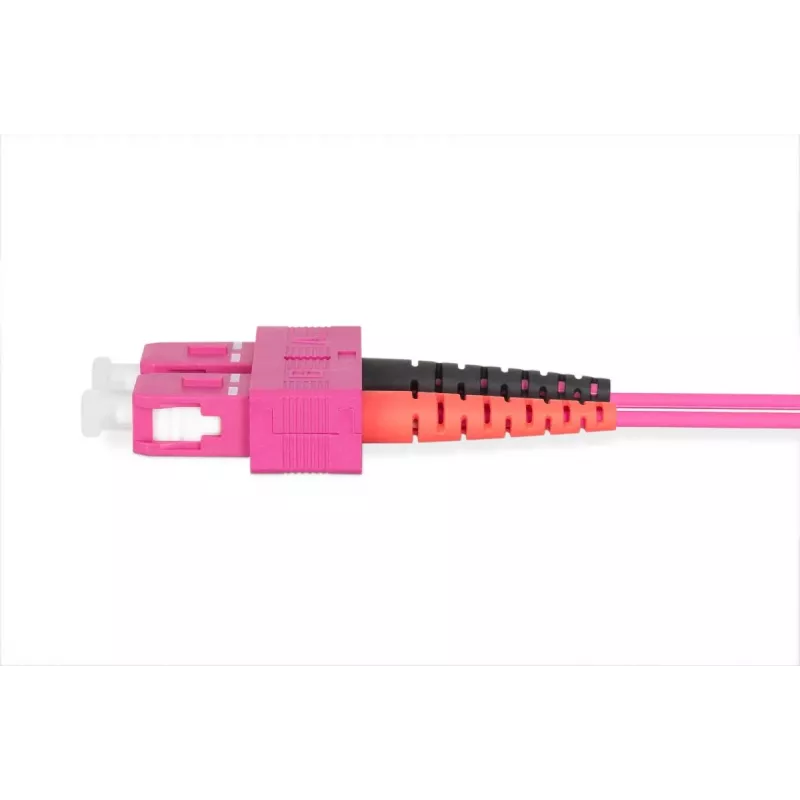 DIGITUS Glasfaser-Patchkabel, LC zu SC Multimode OM4 - 50/125 µ, Duplex, Farbe RAL4003 Länge 1m