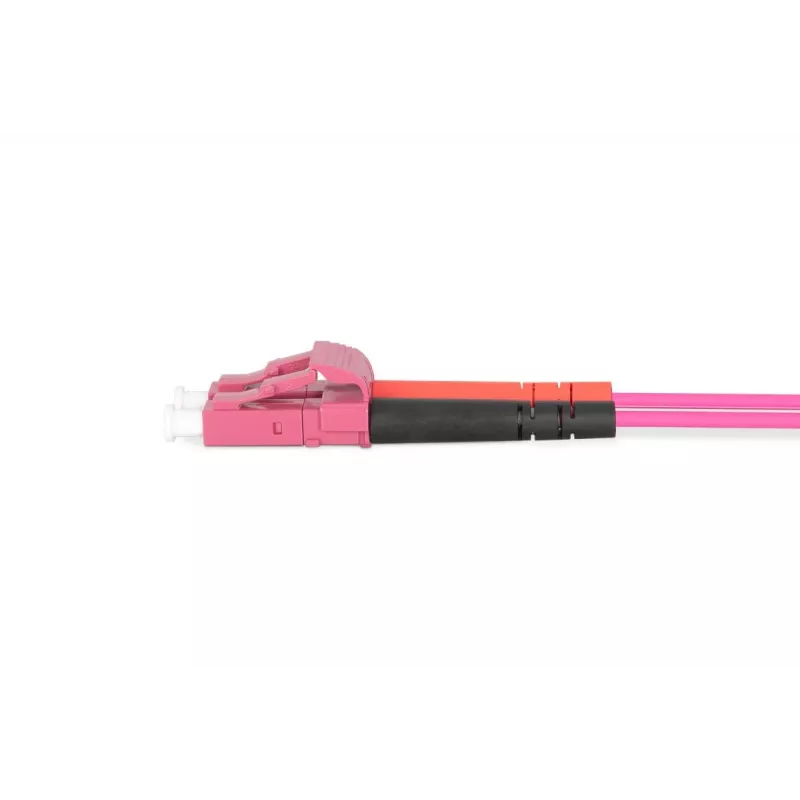 DIGITUS Glasfaser-Patchkabel, LC zu SC Multimode OM4 - 50/125 µ, Duplex, Farbe RAL4003 Länge 1m