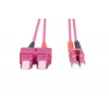 DIGITUS Glasfaser-Patchkabel, LC zu SC Multimode OM4 - 50/125 µ, Duplex, Farbe RAL4003 Länge 1m