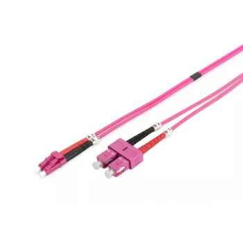 DIGITUS Glasfaser-Patchkabel, LC auf SC Multimode OM4 – 50/125 µ, Duplex, Farbe RAL4003, Länge 10 m