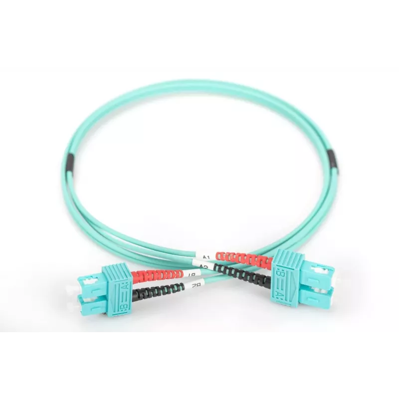 DIGITUS Glasfaser-Patchkabel, SC auf SC Multimode 50/125 µ, Duplex Länge 1 m Klasse OM3