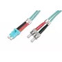 DIGITUS Glasfaser-Patchkabel, LC auf ST Multimode 50/125 µm, Duplex Länge 2m Klasse OM3