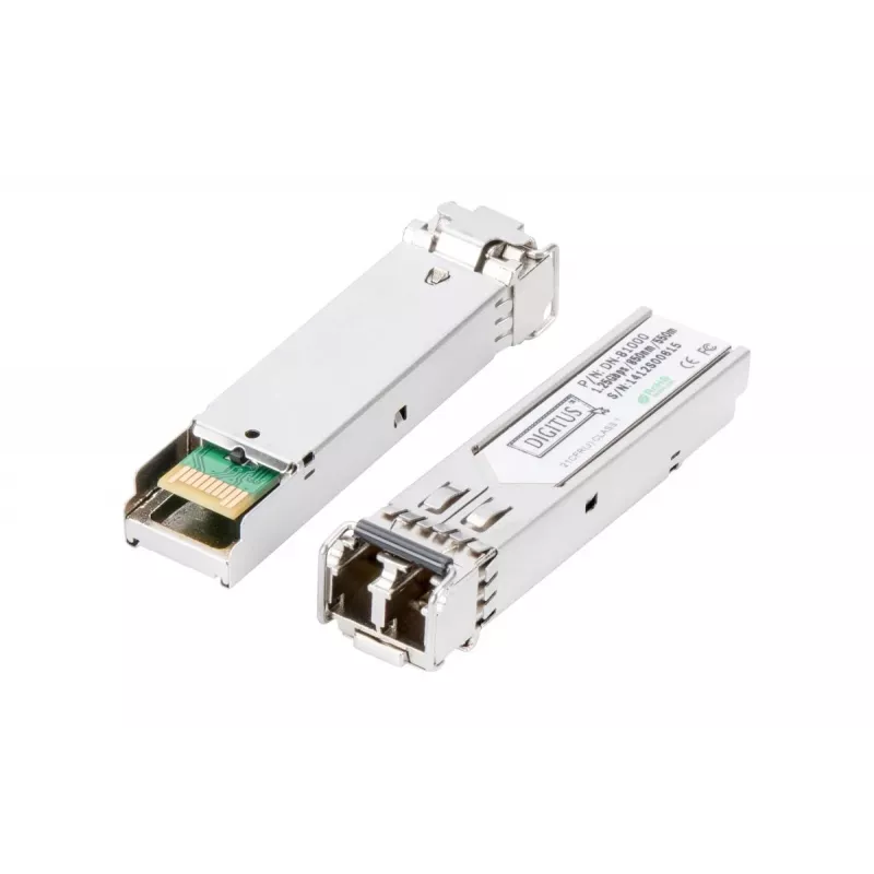 DIGITUS 1,25 Gbit/s SFP-Modul, Bis zu 550 m Multimode, LC-Duplex-Stecker 1000Base-SX, 850 nm