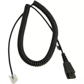 Kabel Jabra LINK Siemens Openstage Connector QD auf RJ-45, 0,5 m (spiralförmig 2 m), Schwarz