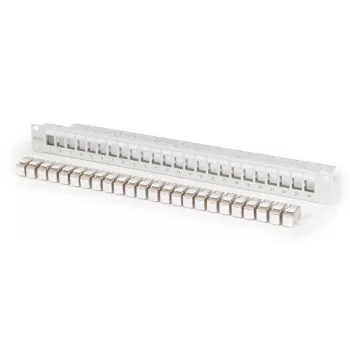 DIGITUS Modular Patch Panel - geschirmt mit 24x DN-93615 24-Port 1U Rackeinbau grau RAL 7035