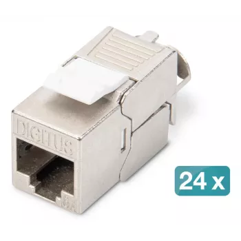 DIGITUS Modular Patch Panel - geschirmt mit 24x DN-93615 24-Port 1U Rackeinbau grau RAL 7035
