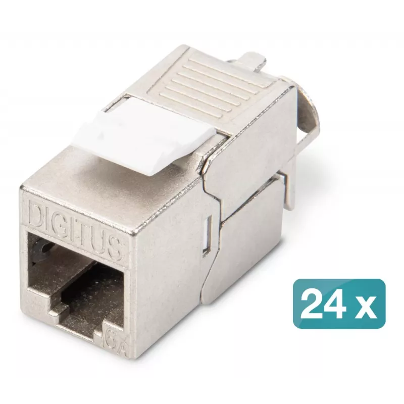 DIGITUS Modular Patch Panel - geschirmt mit 24x DN-93615 24-Port 1U Rackeinbau grau RAL 7035