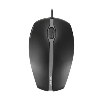 CHERRY GENTIX SILENT Kabelmaus, Schwarz, USB, beidhändig, optisch, USB Typ-A, 1000 DPI, Schwarz
