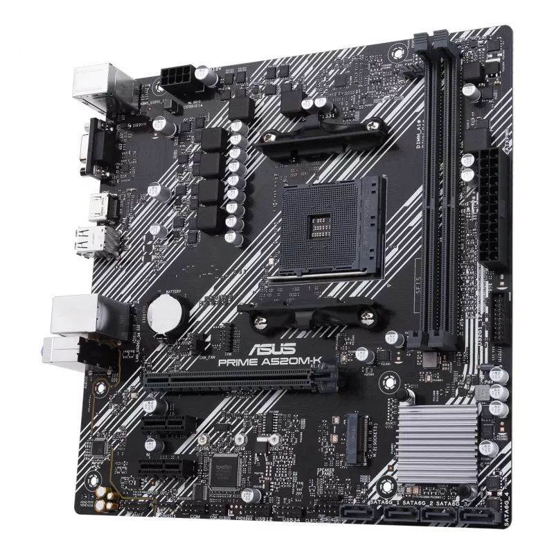 Motherboard ASUS PRIME A520M-K, AMD A520 Chipsatz, Sockel AM4, micro ATX, 2x DDR4, 64 GB, 1x M.2, 4x SATA III, HDMI 2.1