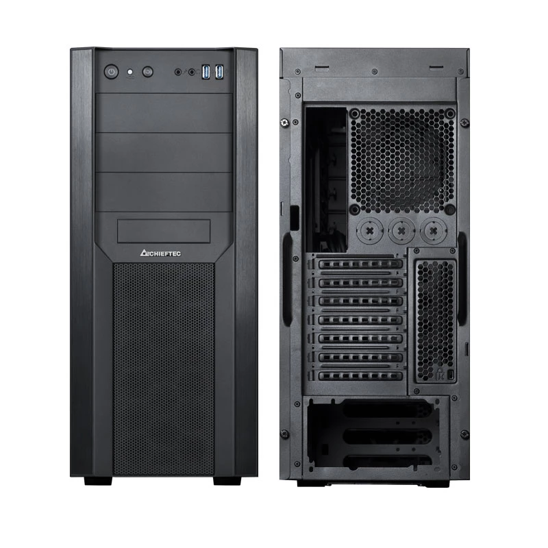 PC-Gehäuse CHIEFTEC CW-01B-OP Tower Schwarz — SPCC, 7×3,5-Zoll-Schächte, 7×2,5-Zoll-Schächte, 3×5,25-Zoll-Schächte, bis zu 410 mm GPU